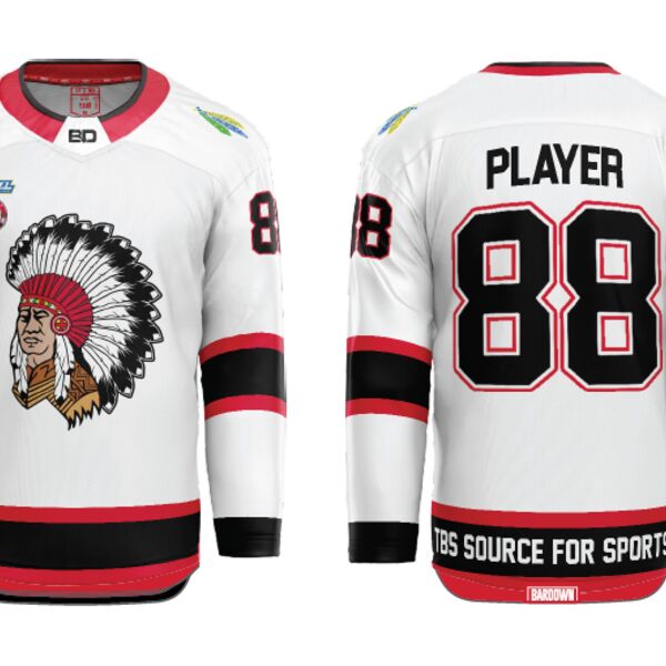 Red Deer Minor U13 AAA Hybrid Jerseys White - Youth Thumbnail