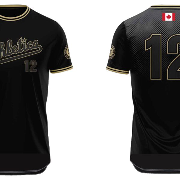 North Toronto Elite Crewneck Sublimated Black Jersey With Droptail - Adult Thumbnail