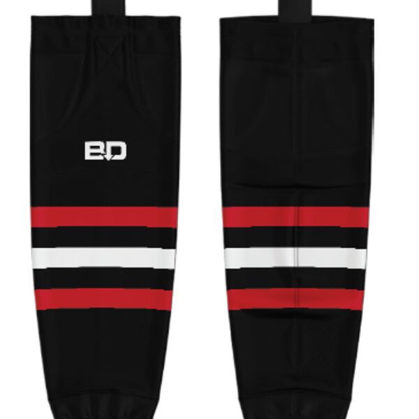 Red Deer Minor Sublimated Hockey Socks Black - Youth Thumbnail