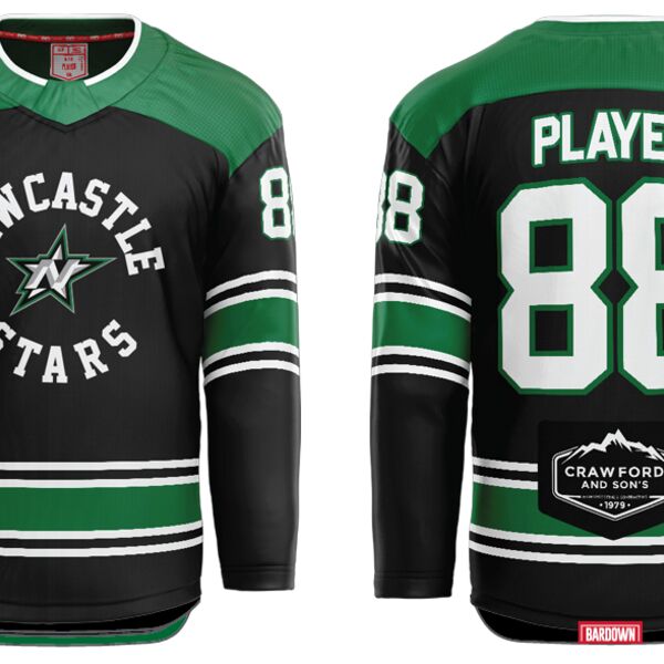 Newcastle Stars Black Hybrid Hockey Jersey - Adult Thumbnail