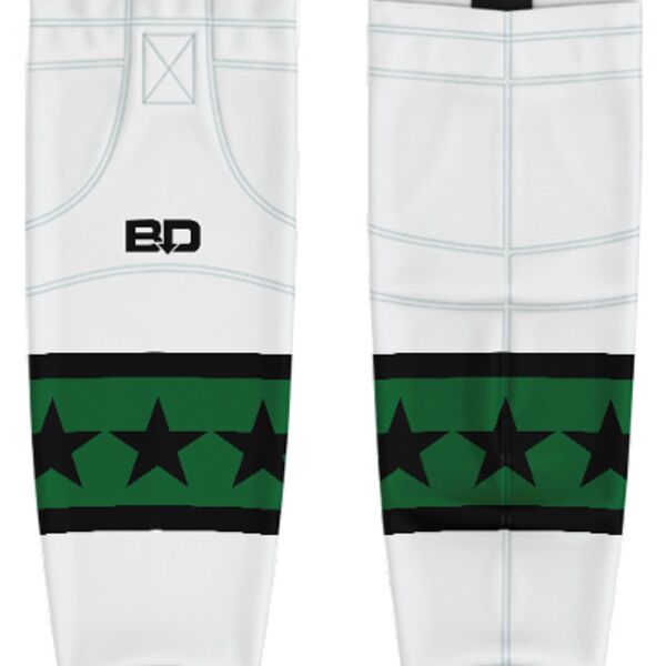 Newcastle Stars White Hybrid Hockey Socks - Adult Thumbnail