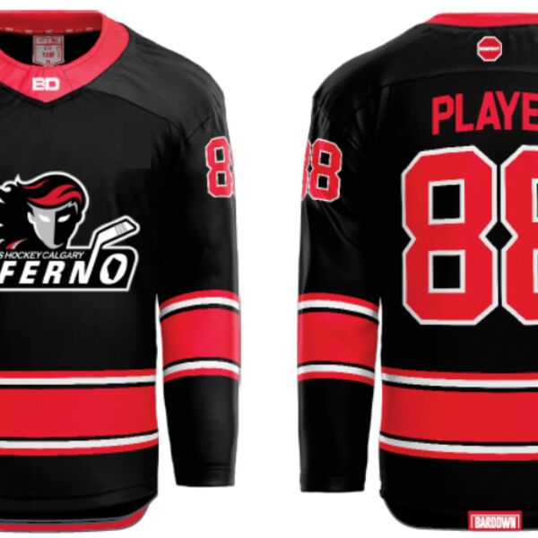 Jr. Inferno-GHC-Sublimated Hockey Jersey with Scoop - H1-Black - Adult Thumbnail