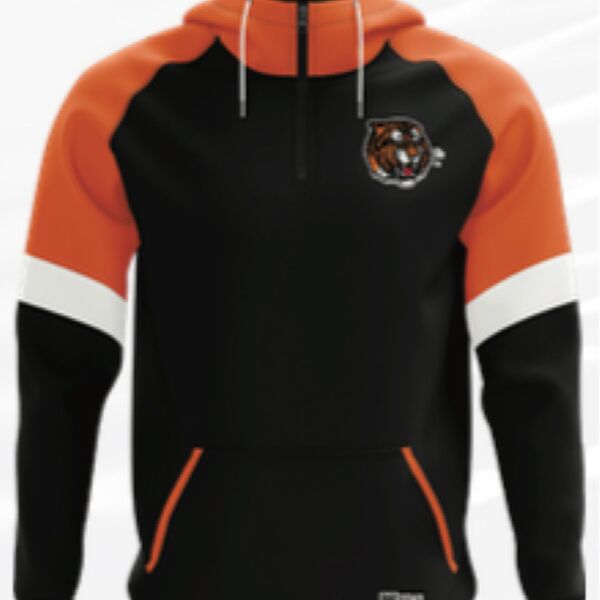 Medicine Hat Tigers Colour Block 1/4 Zip Raglan Hoodie Thumbnail