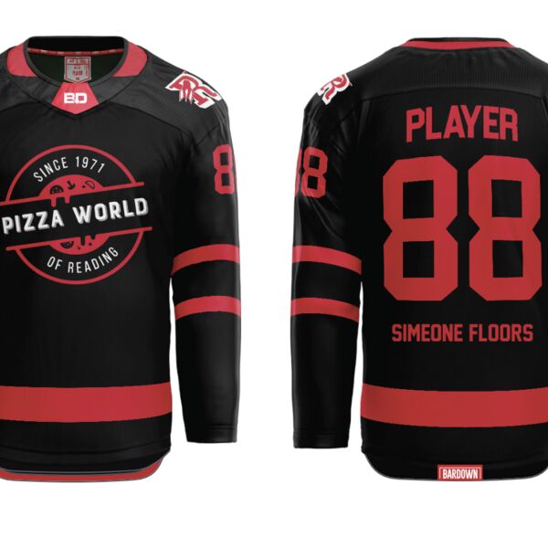 Pizza World Sublimated Hockey Jersey - Youth Thumbnail