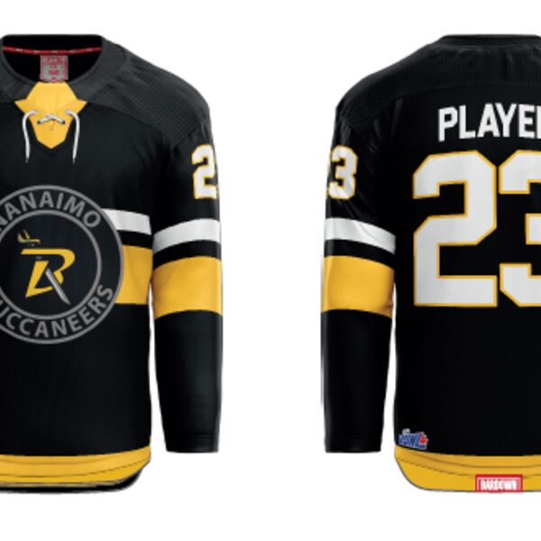 Stony Plain Eagles Cut and Sew Hockey Jersey - Black Thumbnail