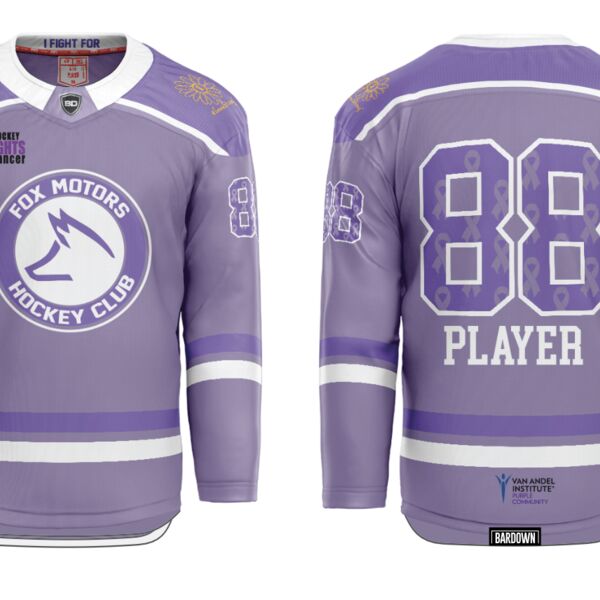Fox Motors Hockey Fights Cancer Sublimated Hockey Jersey - Girls (Youth) Thumbnail